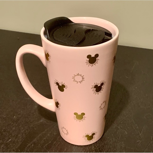 Disney Pink & Gold Mickey Heads Ceramic Travel Mug - Picture 4 of 10